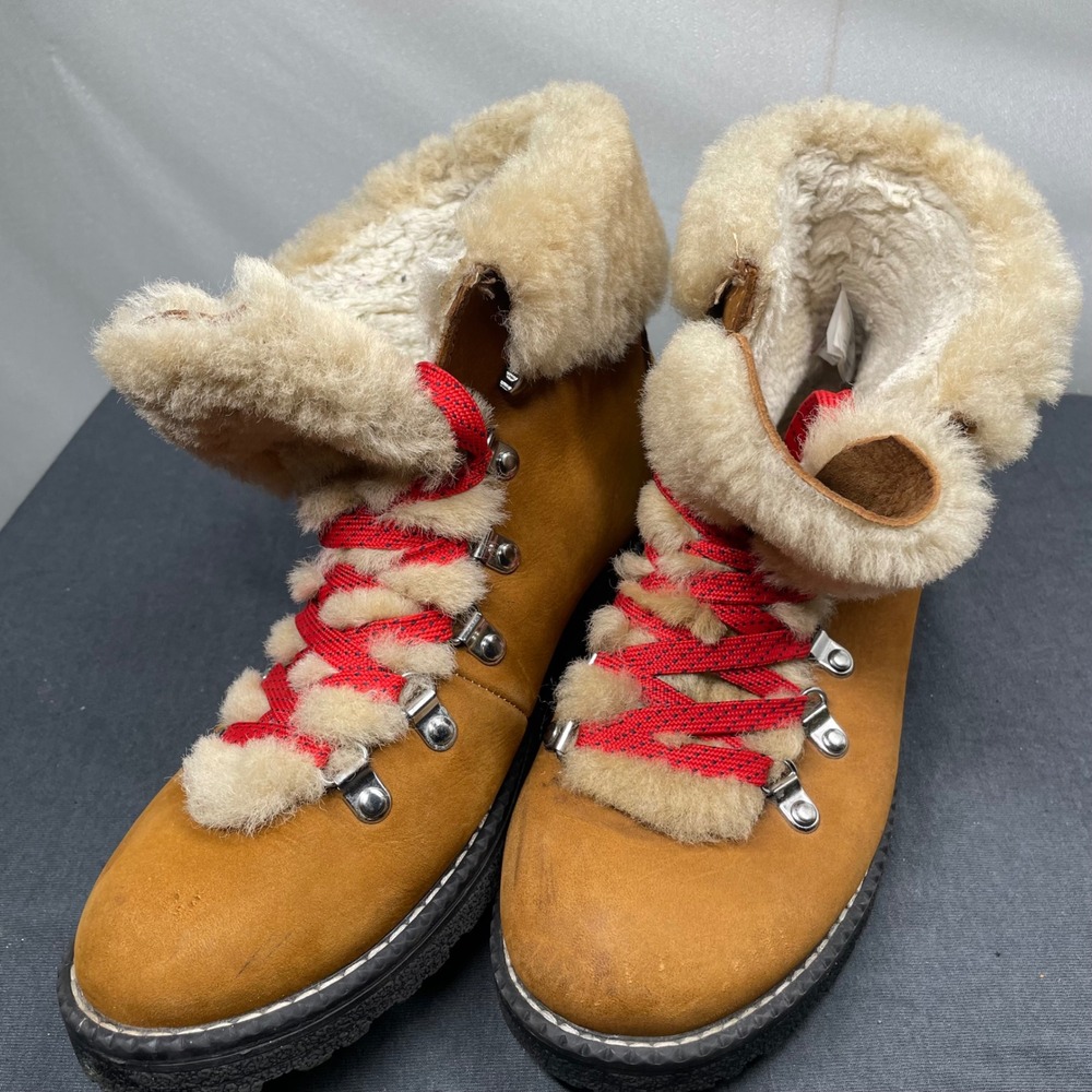 J.Crew Women Nordic Hiking Boots Nubuck Leather 8 Tan F8444 Mountain Gorpcore